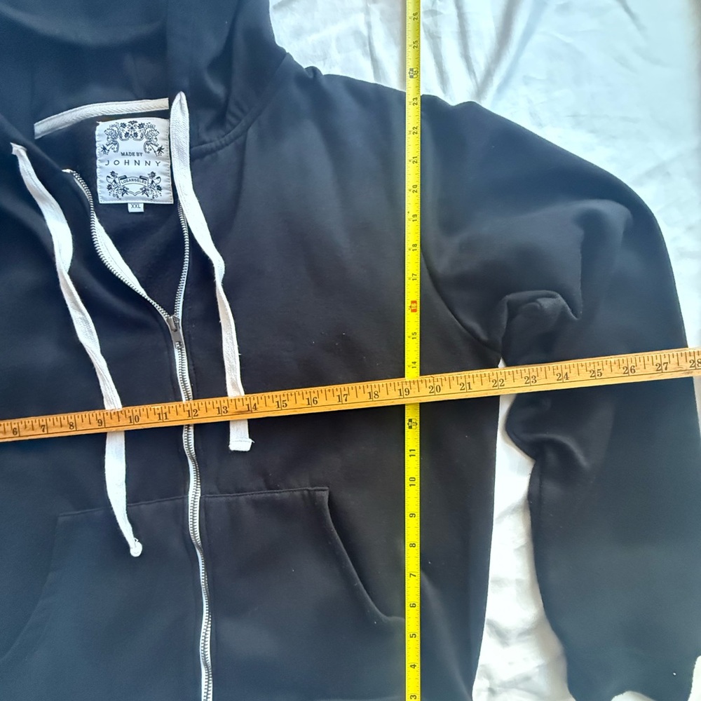 Men's Black Zip Up Hoodie by Johnny